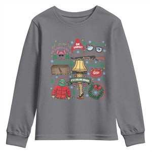 Funny Christmas Movie Youth Sweatshirt Oh Fudge Bunny Pajama Italian Leg Lamp TS11 Charcoal Print Your Wear