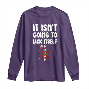 Funny Christmas It Isn't Going To Lick Itself Long Sleeve Shirt Xmas Adult Humor Couple Matching TS11 Purple Print Your Wear
