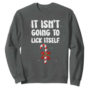 Funny Christmas It Isn't Going To Lick Itself Sweatshirt Xmas Adult Humor Couple Matching TS11 Dark Heather Print Your Wear