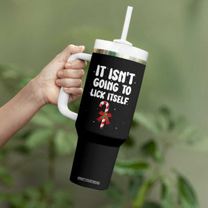 Funny Christmas It Isn't Going To Lick Itself Tumbler With Handle Xmas Adult Humor Couple Matching TS11 Print Your Wear