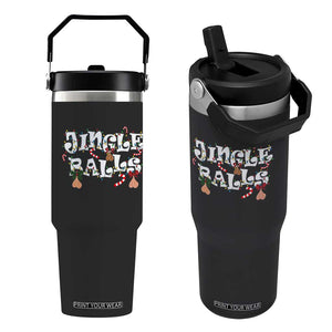 Funny Naughty Christmas Jingle Balls Flip Straw Tumbler Santa Xmas Jingle Bells Adult Joke TS11 One Size: 30 oz Black Print Your Wear