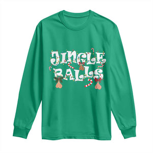 Funny Naughty Christmas Jingle Balls Long Sleeve Shirt Santa Xmas Jingle Bells Adult Joke TS11 Irish Green Print Your Wear