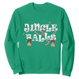 Funny Naughty Christmas Jingle Balls Sweatshirt Santa Xmas Jingle Bells Adult Joke TS11 Irish Green Print Your Wear