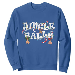 Funny Naughty Christmas Jingle Balls Sweatshirt Santa Xmas Jingle Bells Adult Joke TS11 Royal Blue Print Your Wear