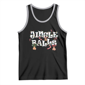 Funny Naughty Christmas Jingle Balls Tank Top Santa Xmas Jingle Bells Adult Joke TS11 Black Athletic Heather Print Your Wear