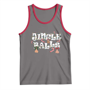 Funny Naughty Christmas Jingle Balls Tank Top Santa Xmas Jingle Bells Adult Joke TS11 Deep Heather Red Print Your Wear