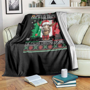 Funny Italian Christmas Donkey Throw Blanket Funny Domick The Donkey Holiday Italy Flag TS11 Print Your Wear