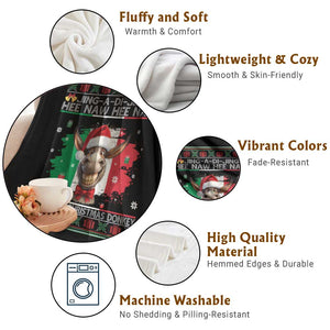 Funny Italian Christmas Donkey Throw Blanket Funny Domick The Donkey Holiday Italy Flag TS11 Print Your Wear