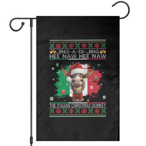 Funny Italian Christmas Donkey Garden Flag Funny Domick The Donkey Holiday Italy Flag TS11 Black Print Your Wear