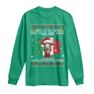 Funny Italian Christmas Donkey Long Sleeve Shirt Funny Domick The Donkey Holiday Italy Flag TS11 Irish Green Print Your Wear