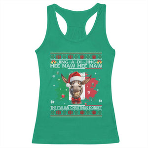 Funny Italian Christmas Donkey Racerback Tank Top Funny Domick The Donkey Holiday Italy Flag TS11 Irish Green Print Your Wear