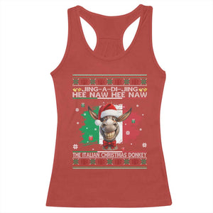 Funny Italian Christmas Donkey Racerback Tank Top Funny Domick The Donkey Holiday Italy Flag TS11 Red Print Your Wear