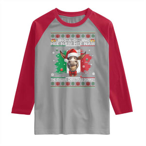 Funny Italian Christmas Donkey Raglan Shirt Funny Domick The Donkey Holiday Italy Flag TS11 Sport Gray Red Print Your Wear