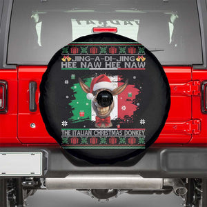 Funny Italian Christmas Donkey Spare Tire Cover Funny Domick The Donkey Holiday Italy Flag TS11 Black Print Your Wear