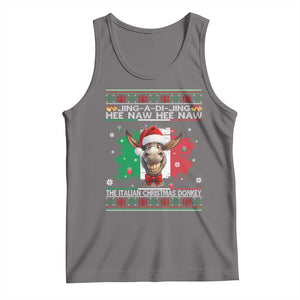 Funny Italian Christmas Donkey Tank Top Funny Domick The Donkey Holiday Italy Flag TS11 Deep Heather Print Your Wear