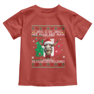Funny Italian Christmas Donkey Toddler T Shirt Funny Domick The Donkey Holiday Italy Flag TS11 Red Print Your Wear