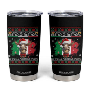 Funny Italian Christmas Donkey Tumbler Cup Funny Domick The Donkey Holiday Italy Flag TS11 Black Print Your Wear