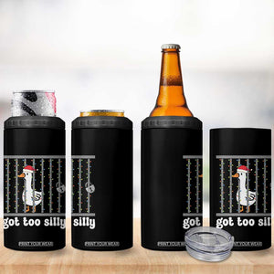 Funny Got Too Silly Christmas 4 in 1 Can Cooler Tumbler Santa Goose Pun Humor Animal Lovers TS11 Print Your Wear