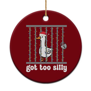 Funny Got Too Silly Christmas Ceramic Ornament Santa Goose Pun Humor Animal Lovers TS11 1pc Red Print Your Wear