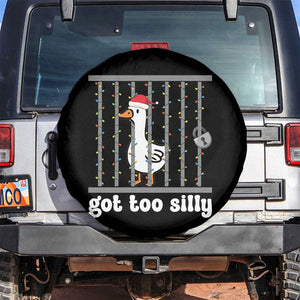 Funny Got Too Silly Christmas Spare Tire Cover Santa Goose Pun Humor Animal Lovers TS11 No hole Black Print Your Wear