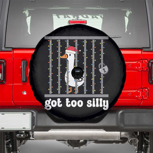 Funny Got Too Silly Christmas Spare Tire Cover Santa Goose Pun Humor Animal Lovers TS11 Black Print Your Wear