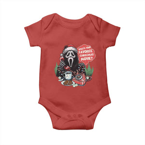 Funny Ghost Christmas Face Baby Onesie Whats Your Favorite Christmas Movie Spooky Xmas TS11 Red Print Your Wear