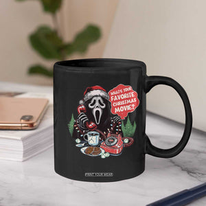 Funny Ghost Christmas Face Coffee Mug Whats Your Favorite Christmas Movie Spooky Xmas TS11 Print Your Wear