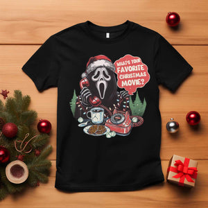 Funny Ghost Christmas Face T Shirt Whats Your Favorite Christmas Movie Spooky Xmas TS11 Black Print Your Wear