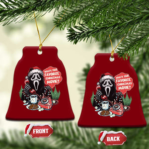 Funny Ghost Christmas Face Ceramic Ornament Whats Your Favorite Christmas Movie Spooky Xmas TS11 Print Your Wear