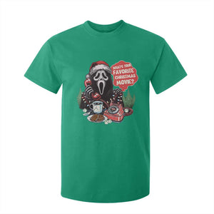Funny Ghost Christmas Face T Shirt For Kid Whats Your Favorite Christmas Movie Spooky Xmas TS11 Irish Green Print Your Wear