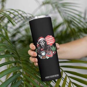Funny Ghost Christmas Face Skinny Tumbler Whats Your Favorite Christmas Movie Spooky Xmas TS11 Print Your Wear