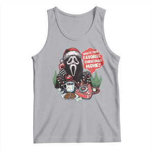 Funny Ghost Christmas Face Tank Top Whats Your Favorite Christmas Movie Spooky Xmas TS11 Athletic Heather Print Your Wear