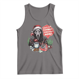 Funny Ghost Christmas Face Tank Top Whats Your Favorite Christmas Movie Spooky Xmas TS11 Deep Heather Print Your Wear