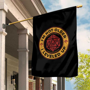 Funny RPG Gamer I Am Not Older I Leveled Up Garden Flag Vintage D20 Tabletop TS11 Print Your Wear