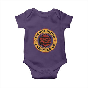 Funny RPG Gamer I Am Not Older I Leveled Up Baby Onesie Vintage D20 Tabletop TS11 Purple Print Your Wear