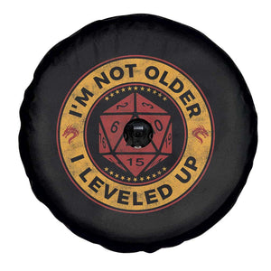 Funny RPG Gamer I Am Not Older I Leveled Up Spare Tire Cover Vintage D20 Tabletop TS11 Print Your Wear