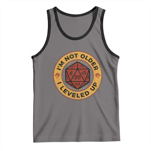 Funny RPG Gamer I Am Not Older I Leveled Up Tank Top Vintage D20 Tabletop TS11 Deep Heather Black Print Your Wear