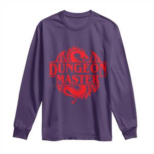 Funny Dungeon Master Long Sleeve Shirt RPG Gamer D20 Tabletop Red Dragon TS11 Purple Print Your Wear