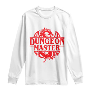 Funny Dungeon Master Long Sleeve Shirt RPG Gamer D20 Tabletop Red Dragon TS11 White Print Your Wear