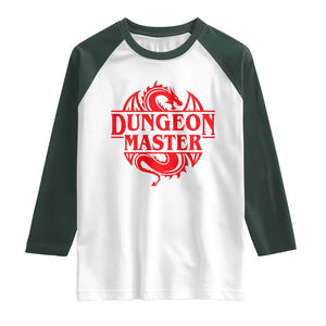 Funny Dungeon Master Raglan Shirt RPG Gamer D20 Tabletop Red Dragon TS11 White Dark Forest Green Print Your Wear