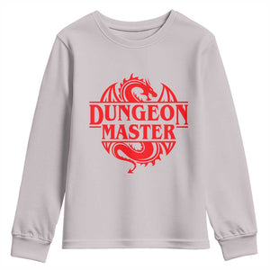 Funny Dungeon Master Youth Sweatshirt RPG Gamer D20 Tabletop Red Dragon TS11 Ice Gray Print Your Wear
