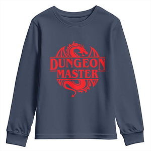 Funny Dungeon Master Youth Sweatshirt RPG Gamer D20 Tabletop Red Dragon TS11 Navy Print Your Wear