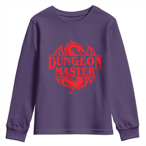 Funny Dungeon Master Youth Sweatshirt RPG Gamer D20 Tabletop Red Dragon TS11 Purple Print Your Wear