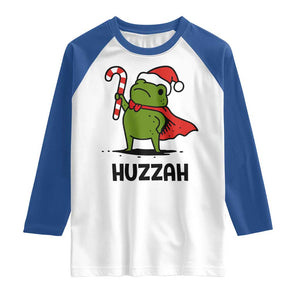 Funny Christmas Huzzah Frog Knight Meme Quote Raglan Shirt TS11 White Royal Print Your Wear