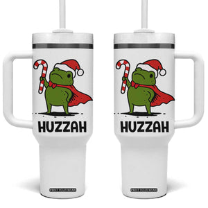 Funny Christmas Huzzah Frog Knight Meme Quote Tumbler With Handle TS11 One Size: 40 oz White Print Your Wear