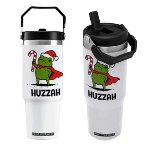 Funny Christmas Huzzah Frog Knight Meme Quote Flip Straw Tumbler TS11 One Size: 30 oz White Print Your Wear