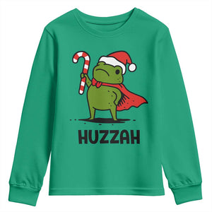 Funny Christmas Huzzah Frog Knight Meme Quote Youth Sweatshirt TS11 Irish Green Print Your Wear