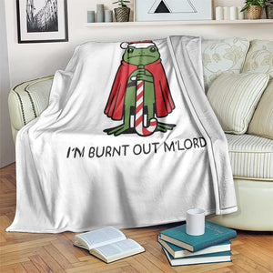 Funny Christmas Frog Knight Throw Blanket I Am Burnt Out M Lord Medieval Meme TS11 Print Your Wear