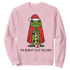 Funny Christmas Frog Knight Sweatshirt I Am Burnt Out M Lord Medieval Meme TS11 Light Pink Print Your Wear