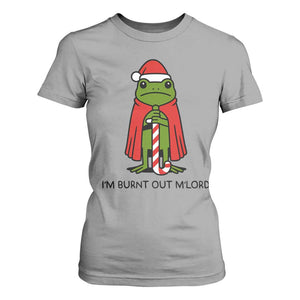 Funny Christmas Frog Knight T Shirt For Women I Am Burnt Out M Lord Medieval Meme TS11 Sport Gray Print Your Wear
